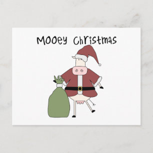 Moey Cow-julskjortor och -gåvor Helg Vykort