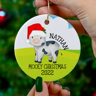 Moey jul Kow jul Jul Ornamet för barn Julgransprydnad Keramik