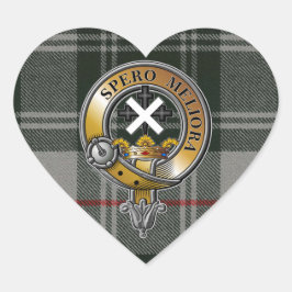 Moffat Tartan & Badge Hjärtformat Klistermärke