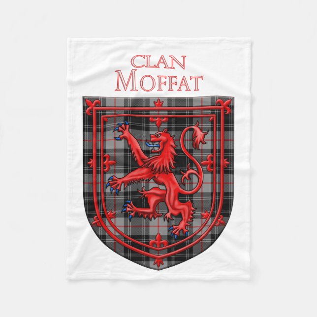 Moffat Tartan Scottish Plaid Lion Rampant Fleecefilt (Framsidan)
