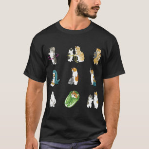 Mofu Sand Cute Cat Teckning Mönster och Pack .png T Shirt