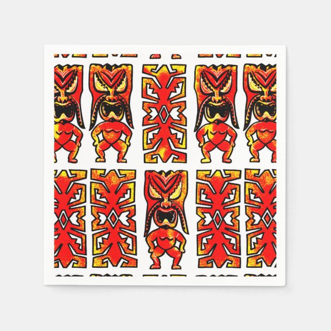 Mog Mog Tiki Warrior Napkins Pappersservett (Framsidan)