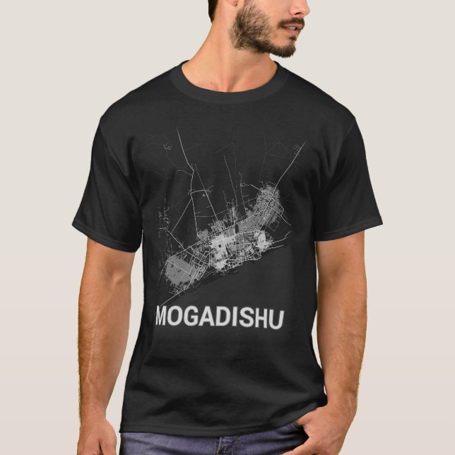 Mogadishu karta (STORA SKRIVELSER) T Shirt (Framsida)