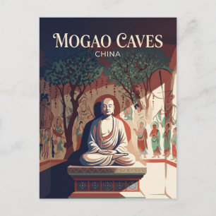 Mogao-grottornas biblioteksgrotta 17 Kina Vykort