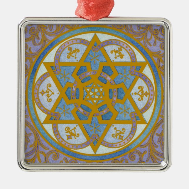 Mogen David Chanukah prydnad Julgransprydnad Metall (Framsidan)