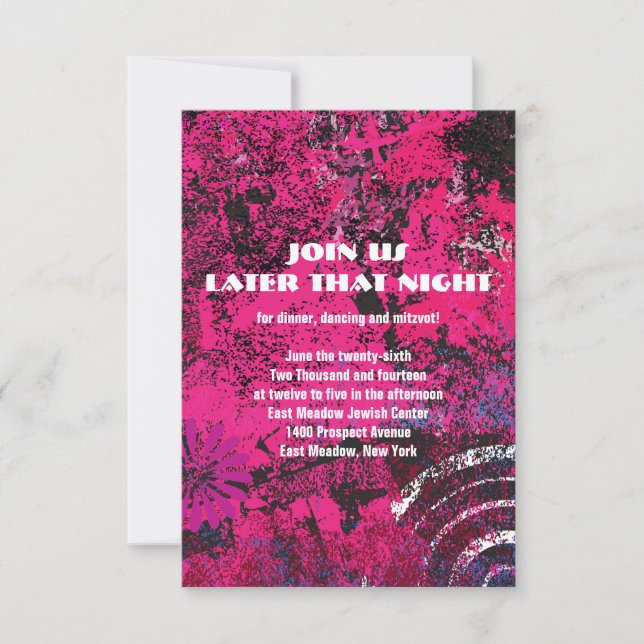 Mogen David Circular Star Bat mitzvah Party Card Inbjudningar (Framsida)