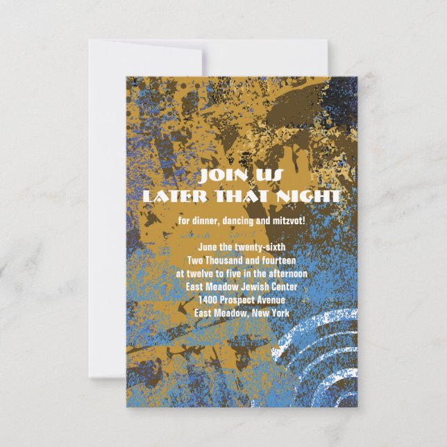 Mogen David Circular Star Pub Mitzvah Party Card Inbjudningar (Framsida)