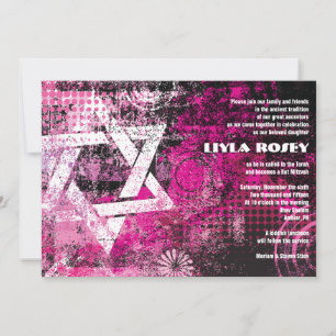 Mogen David Cirkulär Star Bat Mitzvah-inbjudan Inbjudningar