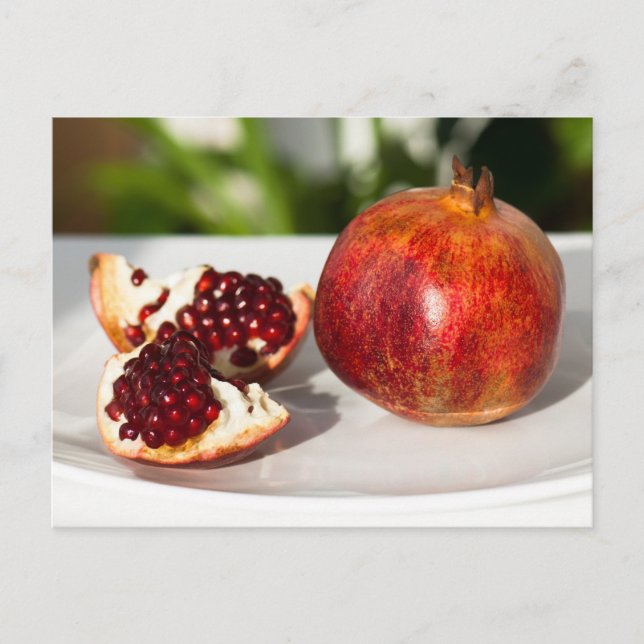 Mogen granatäpple vykort (Framsida)