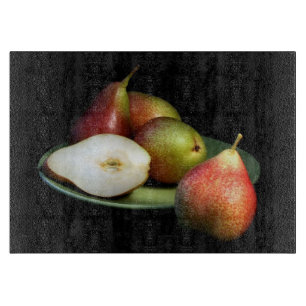 Mogen luscious pearsexponeringsglasskärbräda
