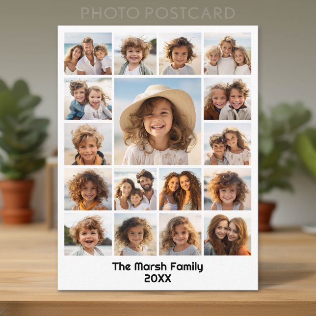 Mogen, minimal fotogaller med 17 foton vykort (Custom Photo Postcard with Lots of Pictures)
