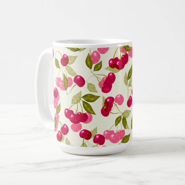 Mogen röd körsbär . kaffemugg (Framsida vänster)