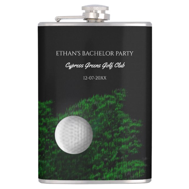 Mogentjejta möhippa - golfboll och green fickplunta (Framsidan)