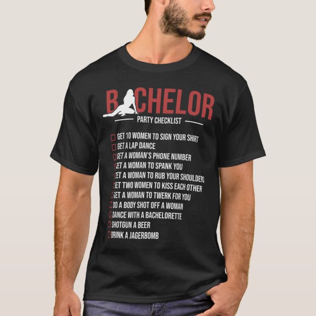 Mogfestchecklista Roligt Bröllop Möhippa T Shirt (Framsida)