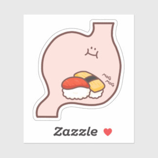 MogMogEetan – Kawaii Stomach Character with Sushi Klistermärken