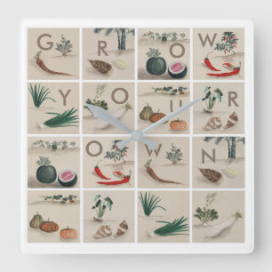 Mogna ditt eget köks fyrkantig klocka