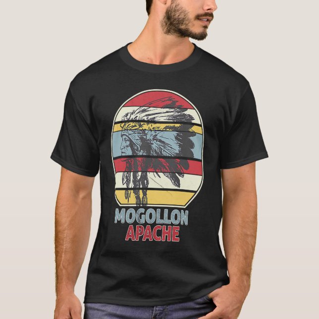 MOGOLLON APACHE Tribe Native Mexican Indian Retro T Shirt (Framsida)