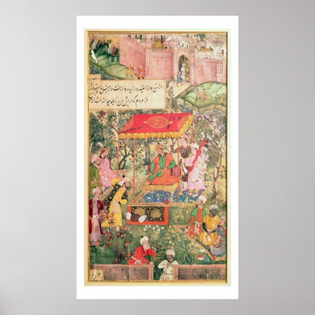 Mogul Emperor Babur tar emot de uzbekiska sändebud Poster (Framsidan)