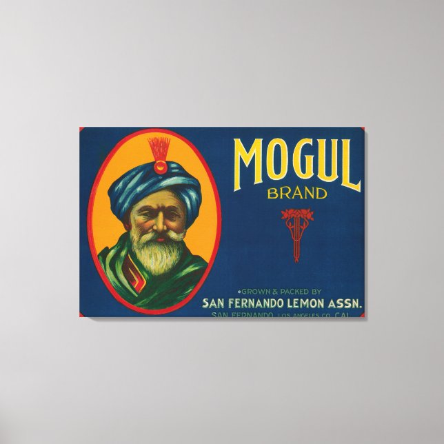 Mogul Lemon LabelSan Fernando, CA Canvastryck (Framsida)
