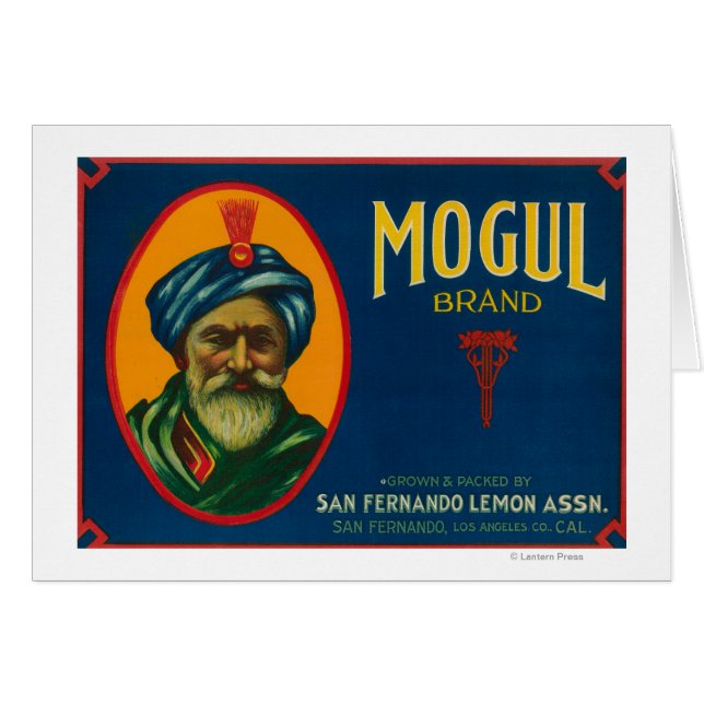Mogul Lemon LabelSan Fernando, CA Hälsningskort (Framsidan Horizontal)