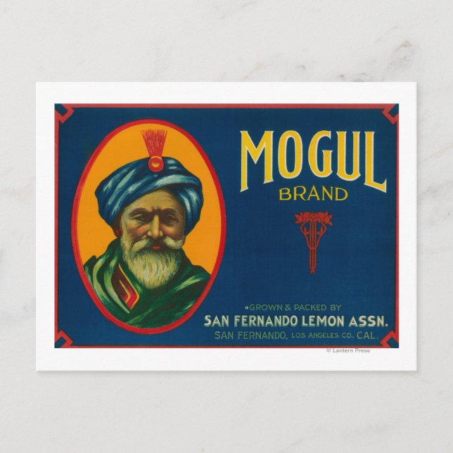 Mogul Lemon LabelSan Fernando, CA Vykort (Framsida)