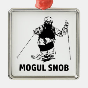 Mogul skidåkare snob julgransprydnad metall