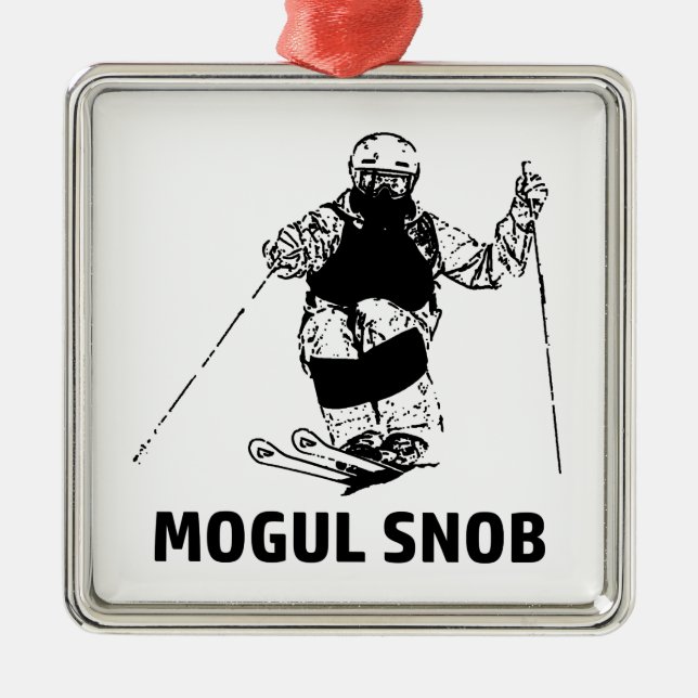 Mogul skidåkare snob julgransprydnad metall (Framsidan)