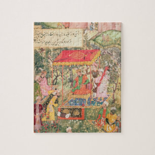 Mogulkejsaren Babur mottar envoysna Uzbeg Pussel