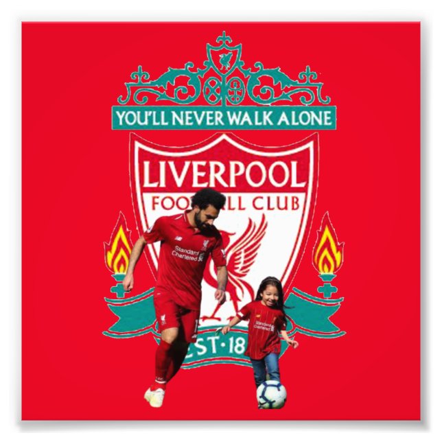 Mohamed Salah och Liverpool. Fototryck (Framsidan)