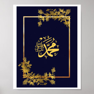 Mohammed(Saw) i Blue och Golden Färg Poster