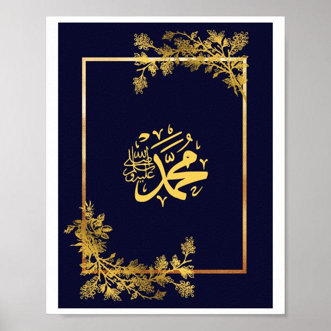Mohammed(Saw) i Blue och Golden Färg Poster (Framsidan)