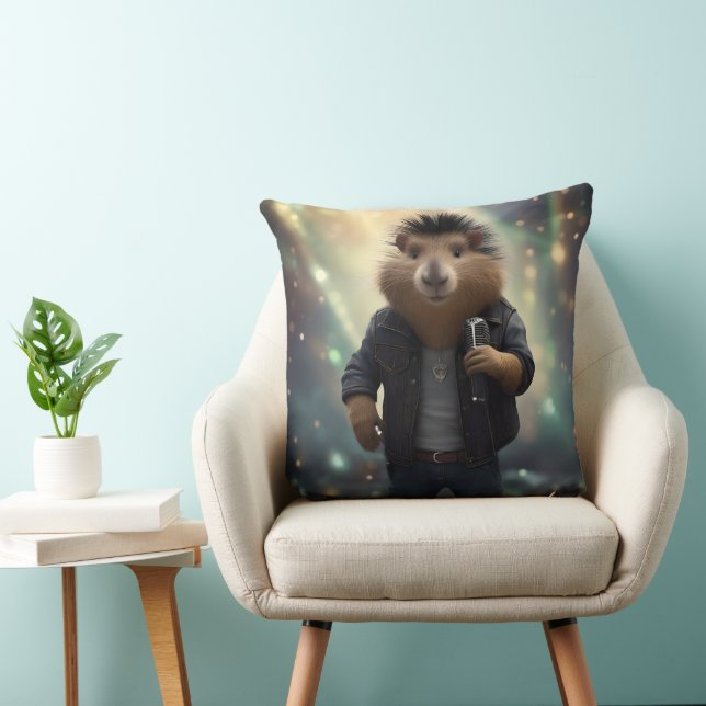 "Mohawk Capybara: Rockin' floden!" Kudde (Stol)