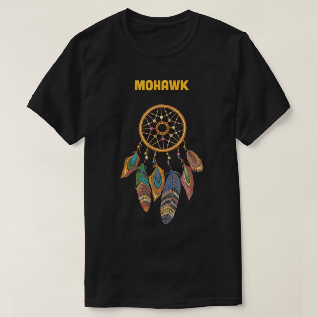 Mohawk Native Indian Retro Dream Catcher T Shirt (Design framsida)