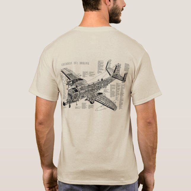 Mohawk OV-1 med cyrillic handstil T-shirt (Baksida)
