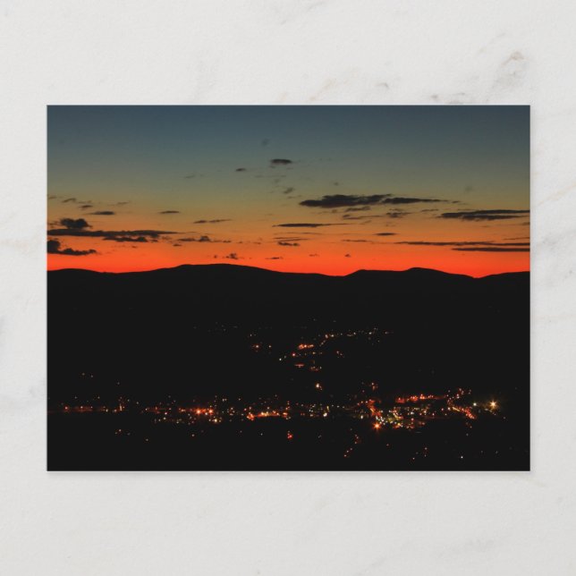 Mohawk Trail Hairpin Turn Twilight Vykort (Framsida)