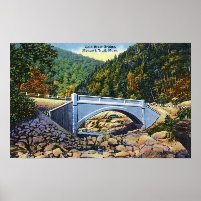 Mohawk Trail View of Kall River Bridge Poster (Framsidan)