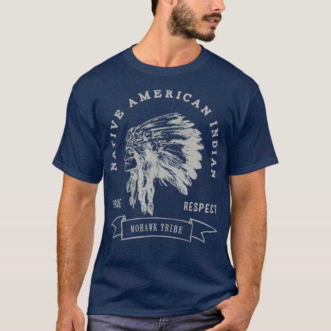 Mohawk Tribe Native Indian Pride Kärlek T Shirt (Framsida)