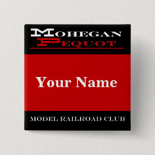 Mohegan Pequot namn bricka Knapp