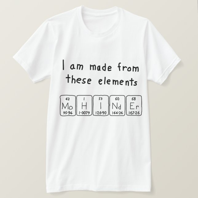 Mohinåterkommande bord namn-skjorta t-shirt (Design framsida)