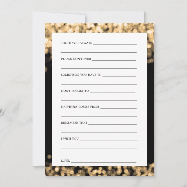 möhippa Adapter Guld Ljus Inbjudningar (Framsida)