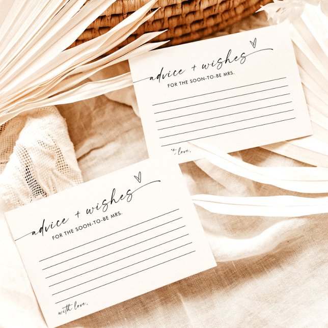 Möhippa Adress och Önskemål Card, minimalistisk Inbjudningar (Skapare uppladdad)