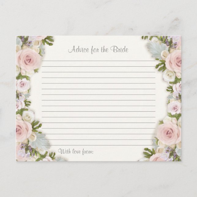 Möhippa Adress till Bride Ro Söt Blommigt  Rådkort (Framsida)