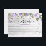 Möhippa Advi för Vattfärg Lila Violet Blommigt  Rådkort<br><div class="desc">Rustik bouquet-blommigt i vattenfärg (vattenfärg),  grönt,  lavender,  lila,  violett,  lilak,   rosa,  persika,  vit blomma ro / peony på vit bakgrund och svart brev. Fintvätt i bröllop möhippa,  RÅDGIVNINGSCERVER för vår eller sommartemat. Se matchande samlingar för fler objekt!</div>