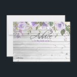 Möhippa Advi för Vattfärg Lila Violet Blommigt  Rådkort<br><div class="desc">Rustik bouquet-blommigt i vattenfärg (vattenfärg),  grönt,  lavender,  lila,  violett,  lilak,   rosa,  persika,  vit blomma ro / peony på vit bakgrund och svart brev. Fintvätt i bröllop möhippa,  RÅDGIVNINGSCERVER för vår eller sommartemat. Se matchande samlingar för fler objekt!</div>