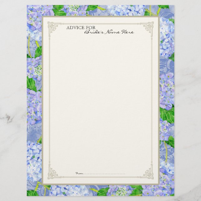 Möhippa Advice Page Blue Hydrangea Snöre Blommigt (Framsida)