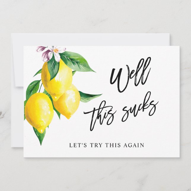 Möhippa Ändra datum Lemons Greenery Inbjudningar (Framsida)