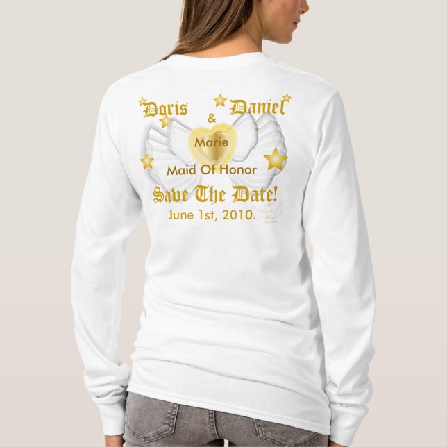 Möhippa Angel Maid of honor T-Shirt-Customize T Shirt (Baksida)