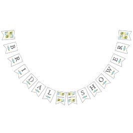 Möhippa aqua och gult vild blommor bröllop vimplar