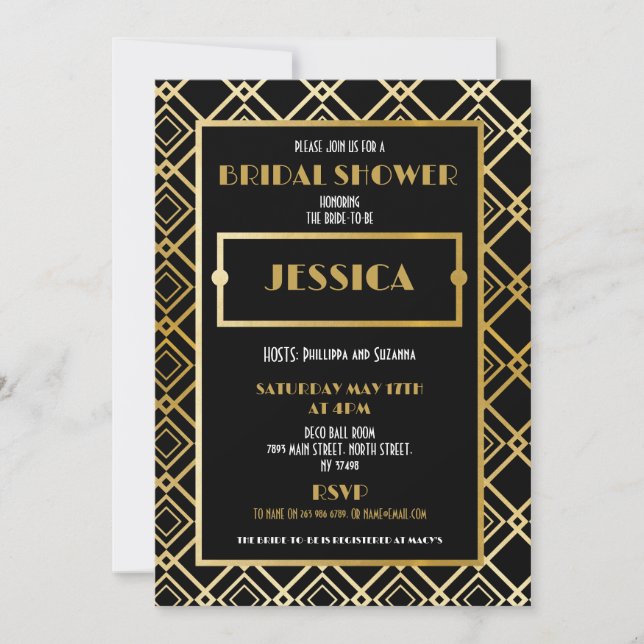 Möhippa Artikel Deco 1920:s Inbjudan vid Party i G (Framsida)