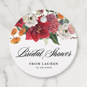 Möhippa av Amaryllis och Chrysanthemums Blommigt Gåvor Etiketter
